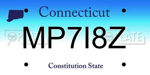 MP7I8Z Connecticut License Plate
