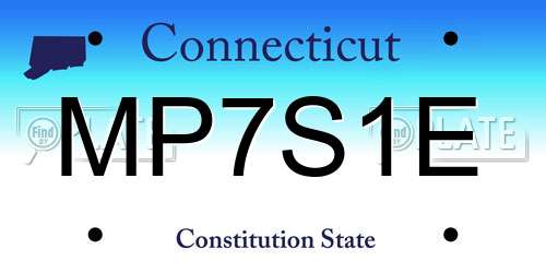 MP7S1E Connecticut License Plate