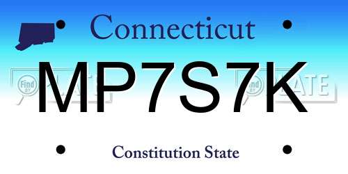MP7S7K Connecticut License Plate