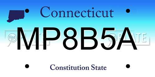 MP8B5A Connecticut License Plate