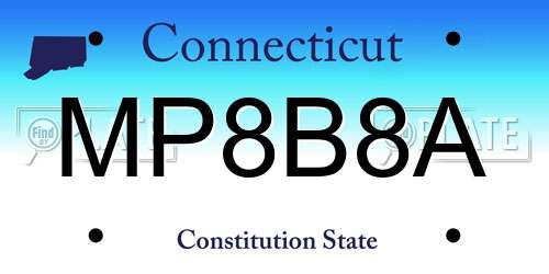 MP8B8A Connecticut License Plate