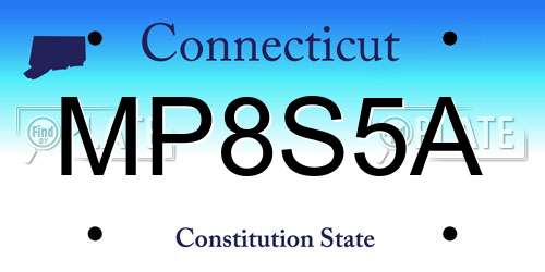 MP8S5A Connecticut License Plate
