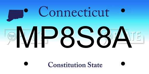 MP8S8A Connecticut License Plate