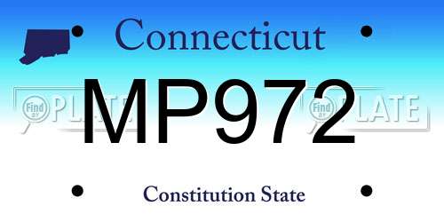 MP972 Connecticut License Plate