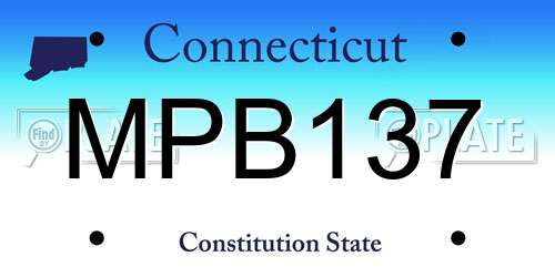 MPB137 Connecticut License Plate