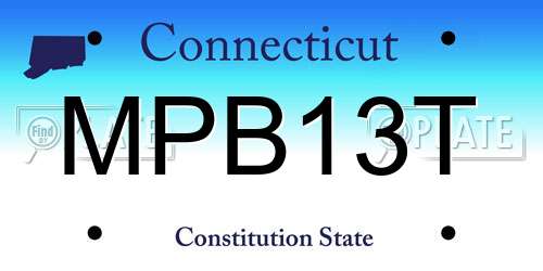 MPB13T Connecticut License Plate