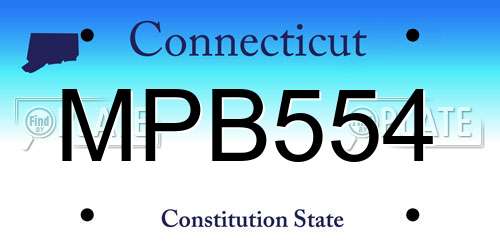 MPB554 Connecticut License Plate