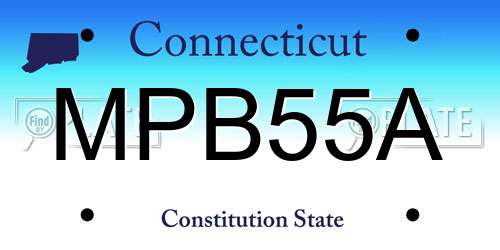 MPB55A Connecticut License Plate