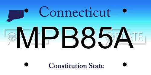 MPB85A Connecticut License Plate