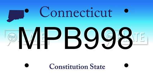 MPB998 Connecticut License Plate