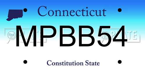 MPBB54 Connecticut License Plate