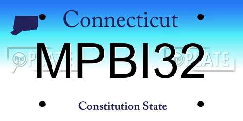 MPBI32 Connecticut License Plate