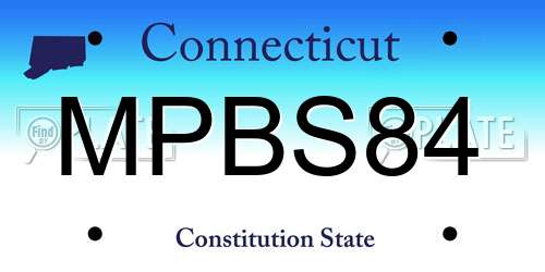 MPBS84 Connecticut License Plate