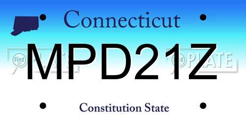 MPD21Z Connecticut License Plate