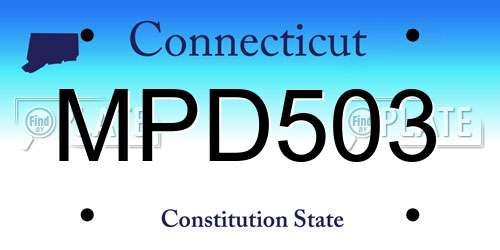 MPD503 Connecticut License Plate