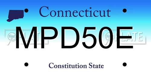 MPD50E Connecticut License Plate