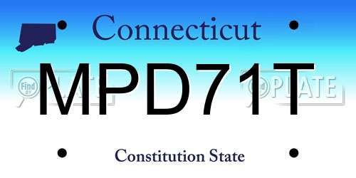 MPD71T Connecticut License Plate
