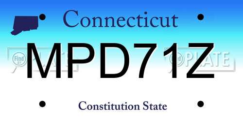 MPD71Z Connecticut License Plate