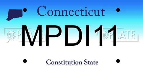 MPDI11 Connecticut License Plate
