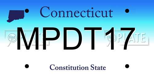 MPDT17 Connecticut License Plate