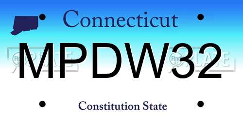 MPDW32 Connecticut License Plate