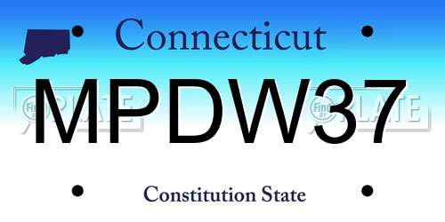 MPDW37 Connecticut License Plate