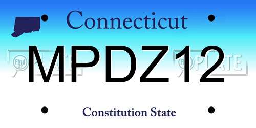 MPDZ12 Connecticut License Plate