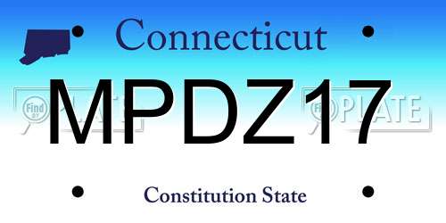 MPDZ17 Connecticut License Plate