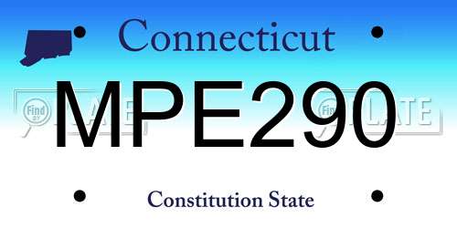 MPE290 Connecticut License Plate