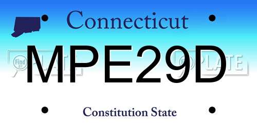 MPE29D Connecticut License Plate