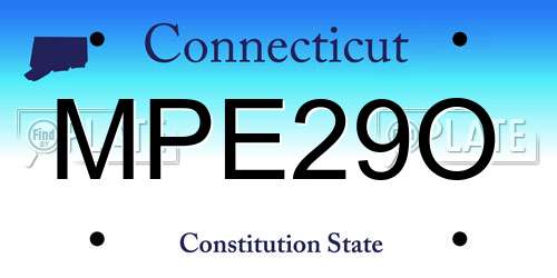 MPE29O Connecticut License Plate