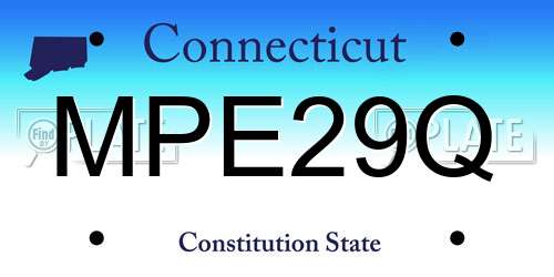 MPE29Q Connecticut License Plate
