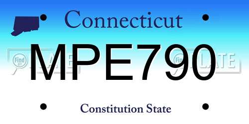 MPE790 Connecticut License Plate