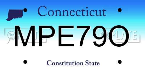 MPE79O Connecticut License Plate