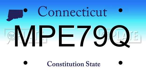 MPE79Q Connecticut License Plate