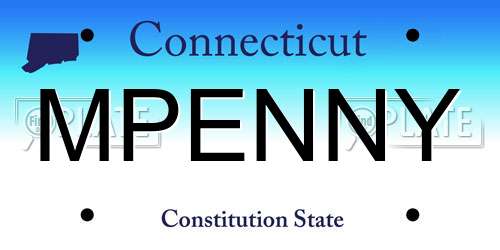 MPENNY Connecticut License Plate