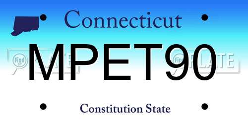 MPET90 Connecticut License Plate
