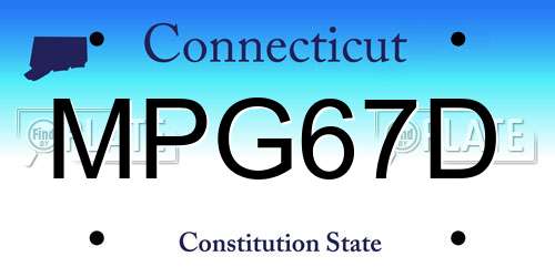 MPG67D Connecticut License Plate