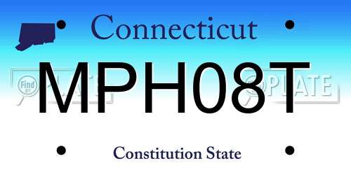MPH08T Connecticut License Plate