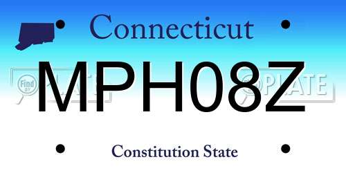 MPH08Z Connecticut License Plate