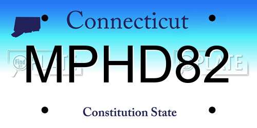 MPHD82 Connecticut License Plate