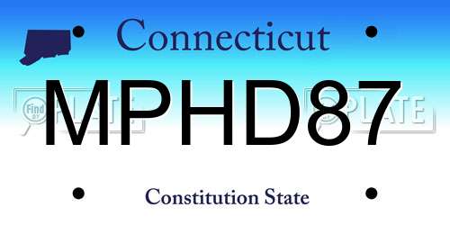 MPHD87 Connecticut License Plate