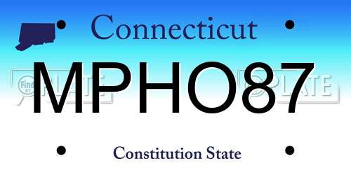MPHO87 Connecticut License Plate