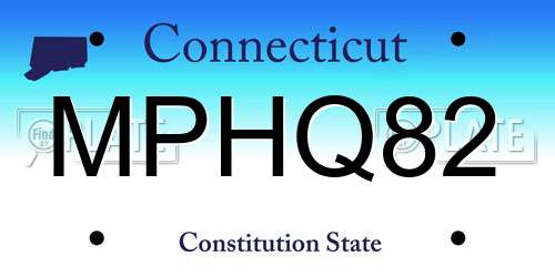 MPHQ82 Connecticut License Plate