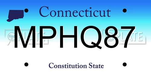 MPHQ87 Connecticut License Plate
