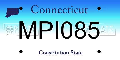 MPI085 Connecticut License Plate