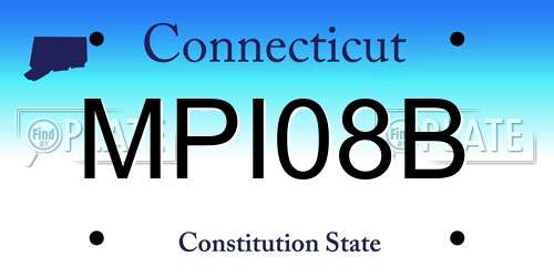 MPI08B Connecticut License Plate