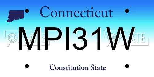 MPI31W Connecticut License Plate