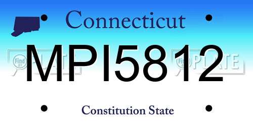 MPI5812 Connecticut License Plate
