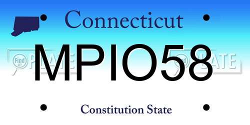 MPIO58 Connecticut License Plate
